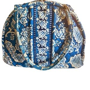 Vera Bradley Stylish Blue and White Tote Bag purse
